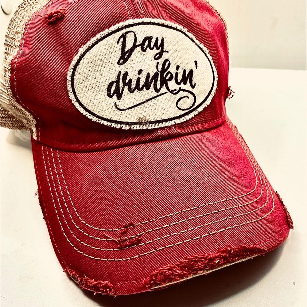 DAY DRINKER! Brand new, distressed style, boutique, adjustable baseball cap.